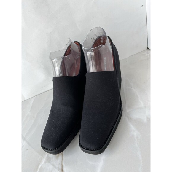Donald J Pliner Shoes 8.5 N Narrow Black S4 Ideal Wedge Heels Slip On Bootie Wmn - Picture 4 of 11